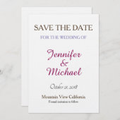Linen Save the Date Hochzeit klassische Handschrif (Vorne/Hinten)