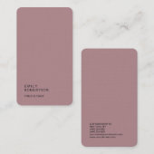 Linen Schlicht Dusty Rose Trendy Moderne Minimalis Visitenkarte (Vorne/Hinten)