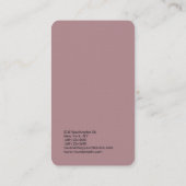 Linen Schlicht Dusty Rose Trendy Moderne Minimalis Visitenkarte (Rückseite)