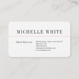 Linen Schlicht Elegant Weiß Beruflich Moderne Visitenkarte