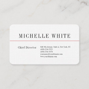 Linen Schlicht Elegant Weiß Beruflich Moderne Visitenkarte