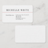 Linen Schlicht Elegant Weiß Beruflich Moderne Visitenkarte (Vorne/Hinten)