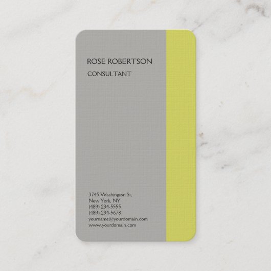 Linen Schlicht Grau Moderne Minimalistische Berufl Visitenkarte (Vorderseite)