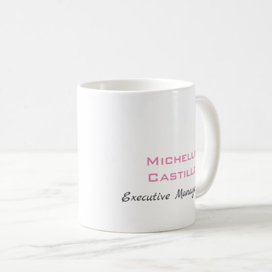 Linen Schlicht Weiblich Minimalistisch rosa weiß Kaffeetasse (VorderseiteRechts)