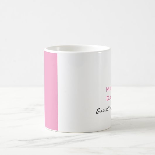 Linen Schlicht Weiblich Minimalistisch rosa weiß Kaffeetasse (Mittel)