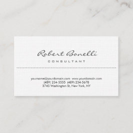 Linen Schlichte einfache Script Consultant Busines Visitenkarte