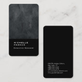 Linen senkrechte elegante moderne schlicht Grau Sc Visitenkarte (Vorne/Hinten)