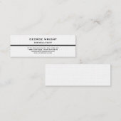 Linen Skinny Schlicht Einfach attraktiv Minimalist Mini Visitenkarte (Vorne/Hinten)