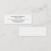 Linen Skinny Schlicht Elegant Attraktiv Minimalist Mini Visitenkarte (Vorne/Hinten)