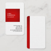 Linen Special Red Private einzigartig Persönliche Visitenkarte (Vorne/Hinten)