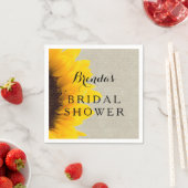 Linen Sunflower | Brautparty Paper Napkins Serviette (Beispiel)