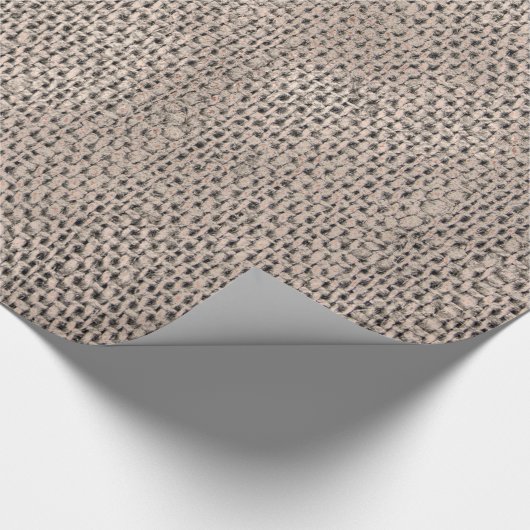 Linen Texture Rose Bronze Beige Rustikale Hütte Geschenkpapier (Ecke)