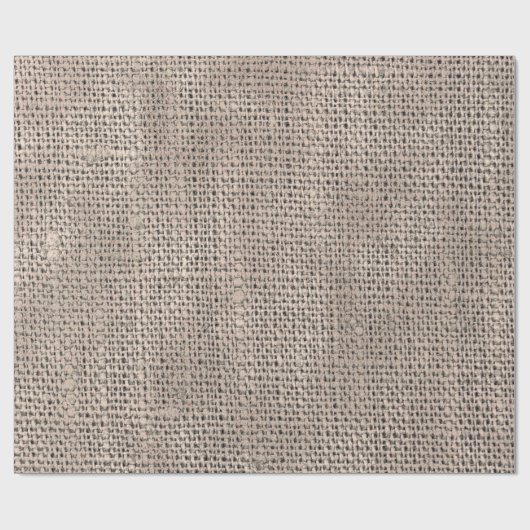 Linen Texture Rose Bronze Beige Rustikale Hütte Geschenkpapier (Flach)