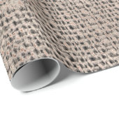 Linen Texture Rose Bronze Beige Rustikale Hütte Geschenkpapier (Rolleneckpunkt)