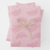 Linen Textured Pastel Pink & Rose Gingko Blätter (Beispiel)