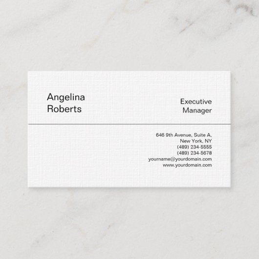 Linen trendy beruflich schlicht minimalistisch visitenkarte (Vorderseite)