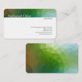 Linen Trendy Blue Green Strip Kreativ Modern Visitenkarte (Vorne/Hinten)