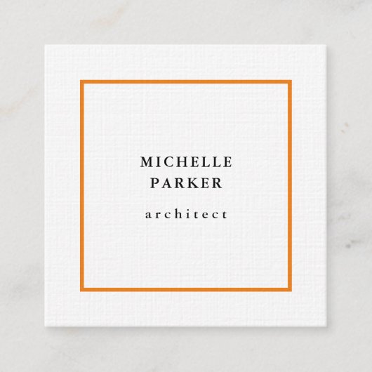 Linen Trendy Minimalistisch Beruflich Quadratische Visitenkarte (Vorderseite)