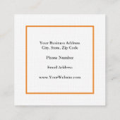 Linen Trendy Minimalistisch Beruflich Quadratische Visitenkarte (Rückseite)