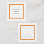 Linen Trendy Minimalistisch Beruflich Quadratische Visitenkarte (Vorne/Hinten)