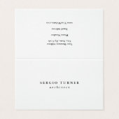 Linen Trendy Minimalistisch Beruflich Visitenkarten (Außenseite Aufgefaltet)
