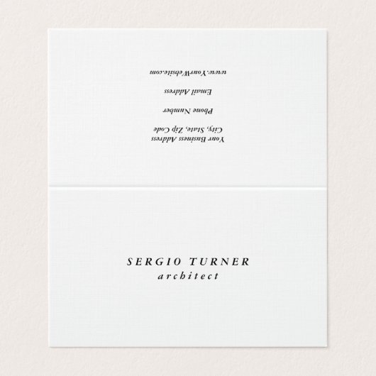 Linen Trendy Minimalistisch Beruflich Visitenkarten (Außenseite Aufgefaltet)