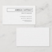 Linen Trendy Moderne Elegante Zeitgenössisch Schli Visitenkarte (Vorne/Hinten)