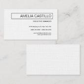 Linen Trendy Moderne Elegante Zeitgenössisch Schli Visitenkarte (Vorne/Hinten)