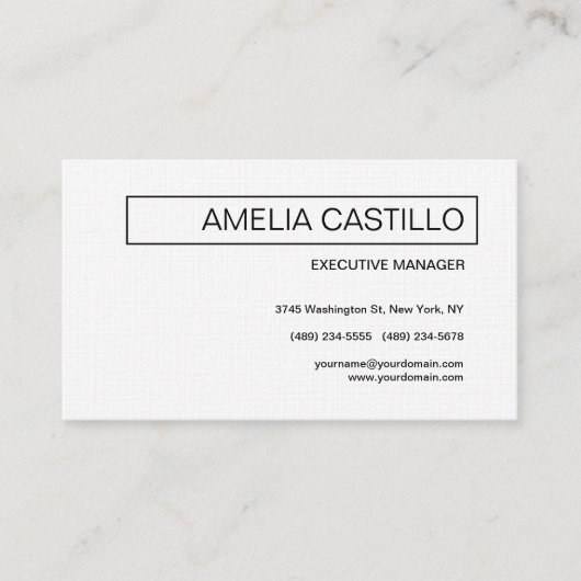 Linen Trendy Moderne Elegante Zeitgenössisch Schli Visitenkarte (Vorderseite)