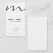 Linen trendy moderne Monogramm beruflich Visitenkarte (Vorne/Hinten)