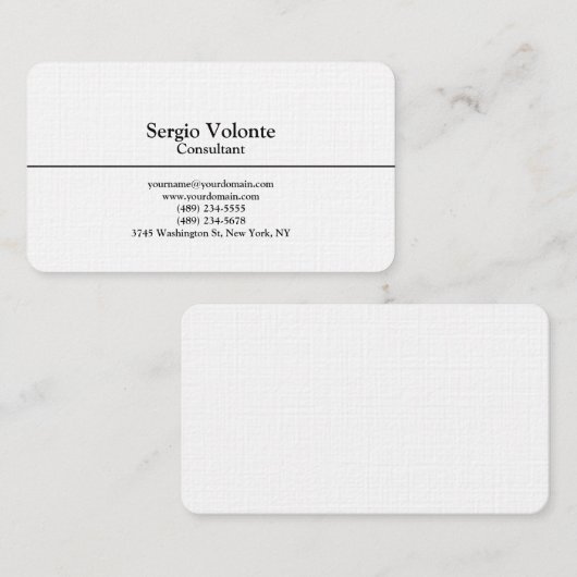 Linen Trendy Schlicht Stylish Simple Visitenkarte (Vorne/Hinten)