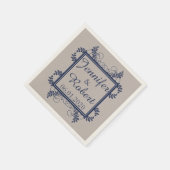 Linen und Vintage Hochzeit Napkin Serviette (Ecke)