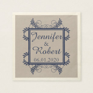 Linen und Vintage Hochzeit Napkin Serviette