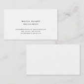 Linen Unique Classical Simple Black White Visitenkarte (Vorne/Hinten)