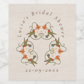 Linen Vintag Fairy Bird Weinetikett (Einzelnes Label)