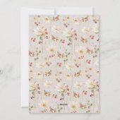 Linen Watercolor Floral Merry Christmas Feiertagskarte (Rückseite)