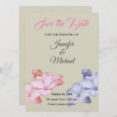 Linen Wedding Beruflich Classical Floral Save The Date (Vorne/Hinten)