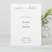 Linen Wedding Beruflich Minimalistisch Moderne Sch Save The Date (Stehend Vorderseite)