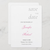 Linen Wedding Beruflich Minimalistisch Moderne Sch Save The Date (Vorne/Hinten)
