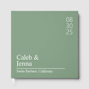 Linen Wedding Guest Book, Personalisiert Minimalis Gästebuch