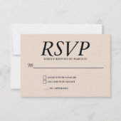 Linen Wedding RSVP Antwort Moderne (Vorderseite)