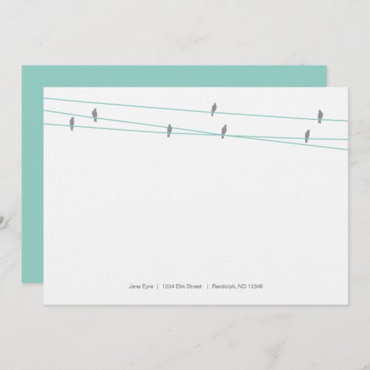 Linenvögel auf einer Draht-Mitteilungskarten Mitteilungskarte (Vorne/Hinten)