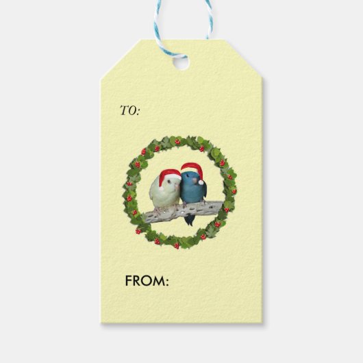 Lineolated Parakeet Santas Geschenkanhänger (Vorderseite)