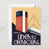 Liner nach Cherbourg Postkarte (Vorne/Hinten)