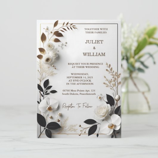 Lines formale einfache klassische Elegant Blank We Einladung (Stehend Vorderseite)