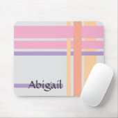 Lines in Pink and Lines in Orange Mousepad (Mit Mouse)