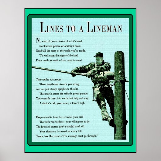 Lines to Lineman Vintag Ma Bell Poster (Vorne)
