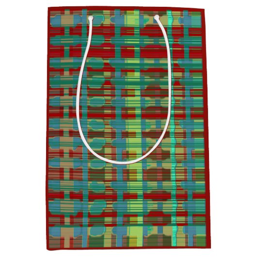 Lines-trendy bläulich verbranntes braunes Stammesl Mittlere Geschenktüte (Vorderseite)