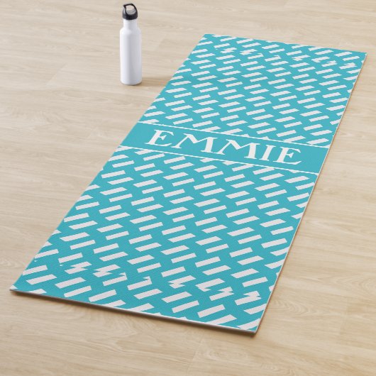 Lines White Navy Minimal Muster Yogamatte (Beispiel)