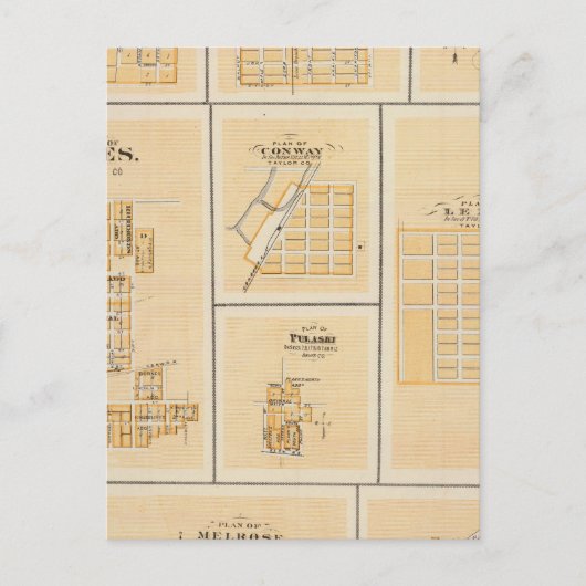 Lineville, Derby, Glidden, Ames, Conway Postkarte (Vorderseite)